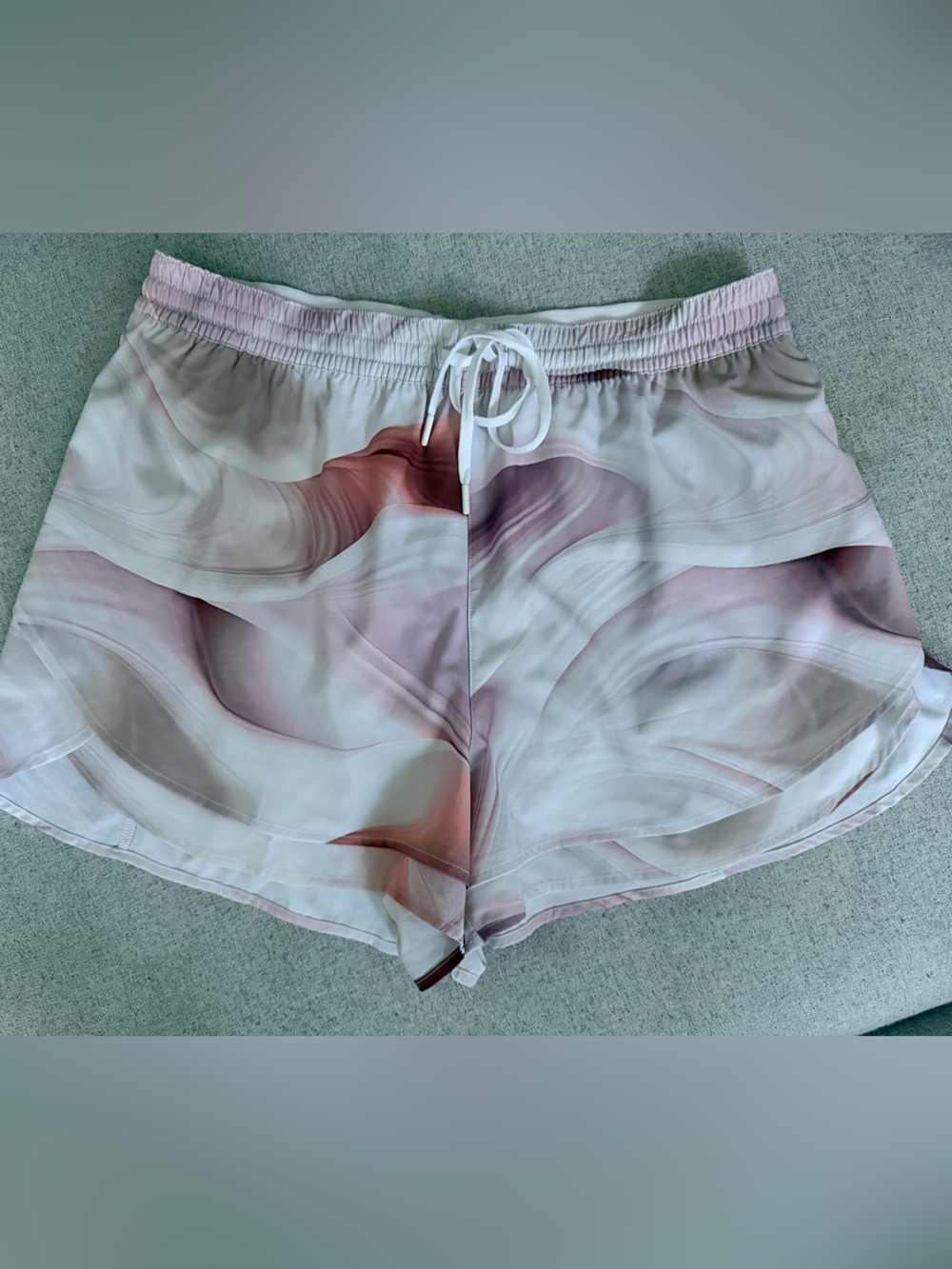 CALIA Drawstring Step Up Athletic Short Dune Print Coral size Medium
